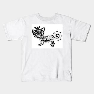 the wild king ecopop tiger in mandala zentangle aztec wallpaper Kids T-Shirt